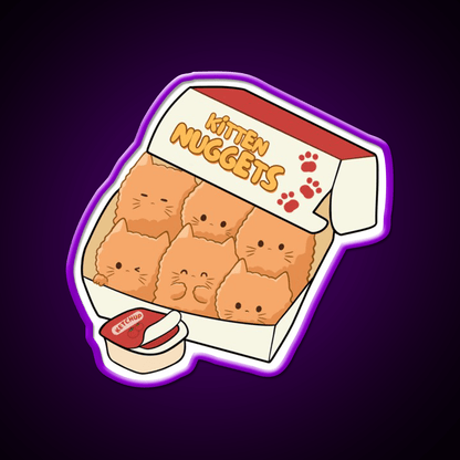 Kitten Nuggets Fast Food Led Neon Sign For Burger Place Rgb Color - Shineneon