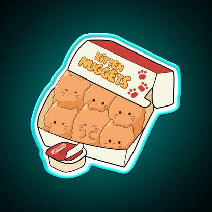 Kitten Nuggets Fast Food Led Neon Sign For Burger Place Rgb Color - Shineneon