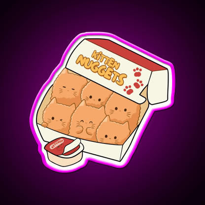 Kitten Nuggets Fast Food Led Neon Sign For Burger Place Rgb Color - Shineneon