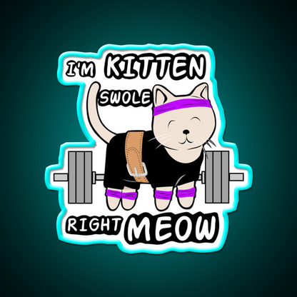Kitten Swole Gym Fitness Led Neon Sign Rgb Color