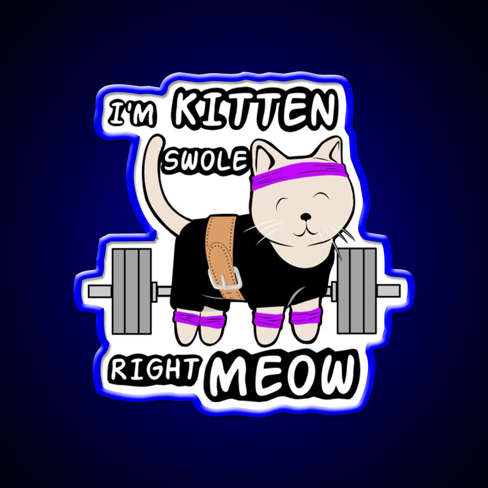Kitten Swole Gym Fitness Led Neon Sign Rgb Color