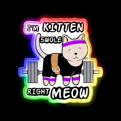 Kitten Swole Gym Fitness Led Neon Sign Rgb Color
