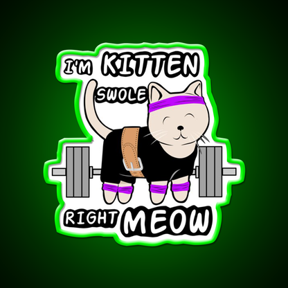 Kitten Swole Gym Fitness Led Neon Sign Rgb Color