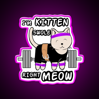 Kitten Swole Gym Fitness Led Neon Sign Rgb Color