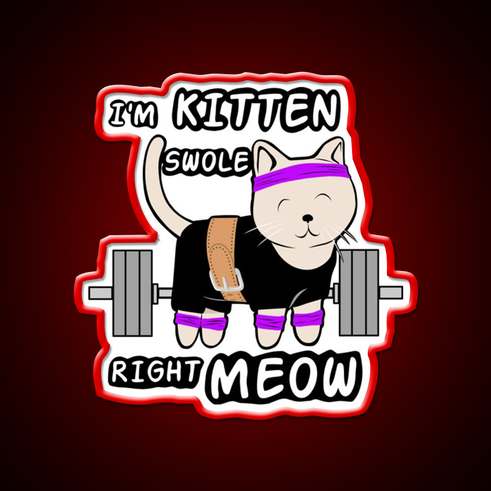 Kitten Swole Gym Fitness Led Neon Sign Rgb Color