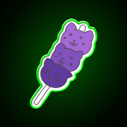 Kitty Cat Dango Snack Food Led Neon Sign Rgb Color - Shineneon