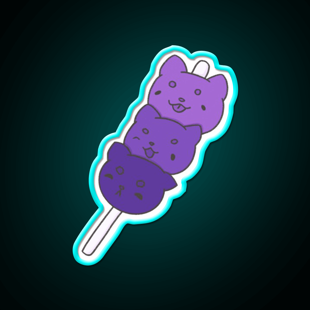Kitty Cat Dango Snack Food Led Neon Sign Rgb Color - Shineneon