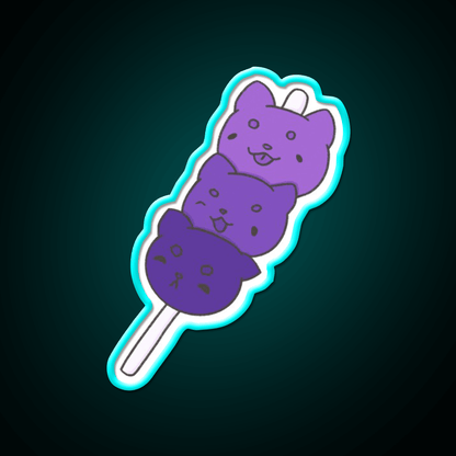 Kitty Cat Dango Snack Food Led Neon Sign Rgb Color - Shineneon