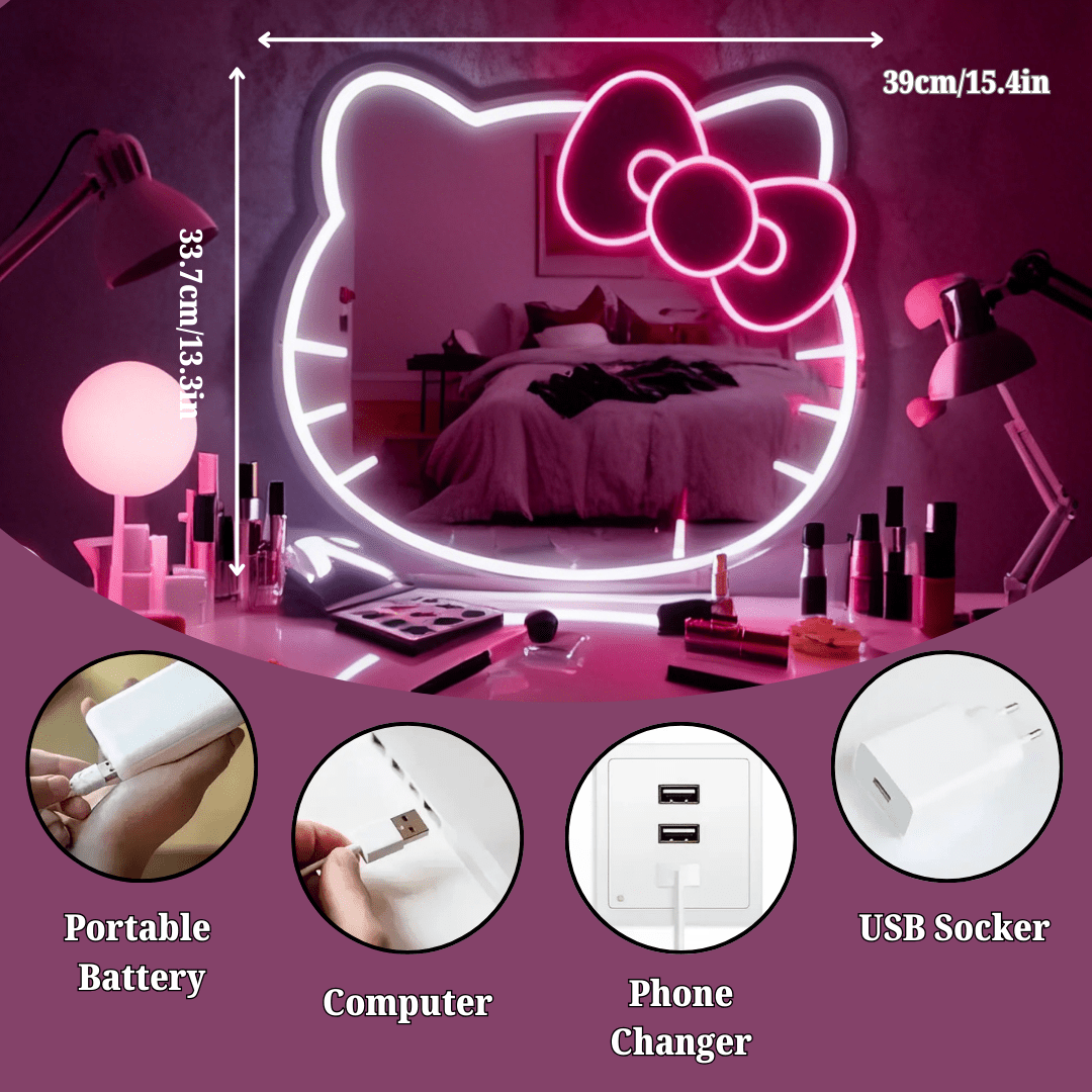 Kitty USB Neon Sign for Bedroom Christmas Gift and Wall Decor - Shineneon