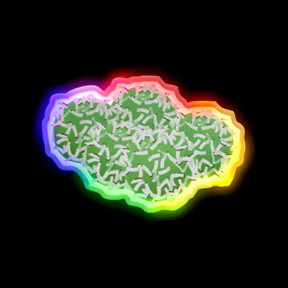 Klepon Snack Food Led Neon Sign Rgb Color - LED neon sign close-up detail
