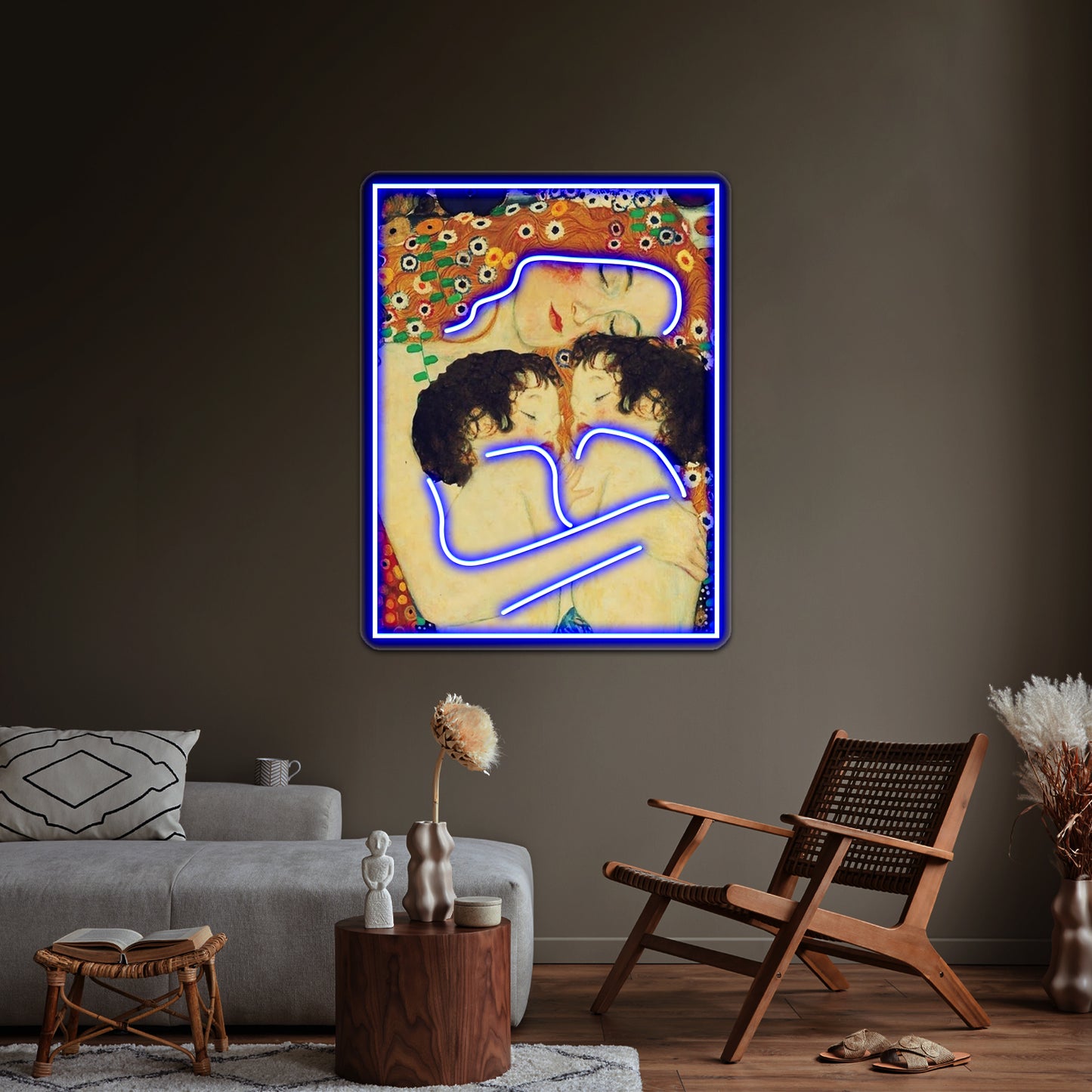 Klimt Three Ages Of Woman Mother And Child Wall Artwork Neon Signs