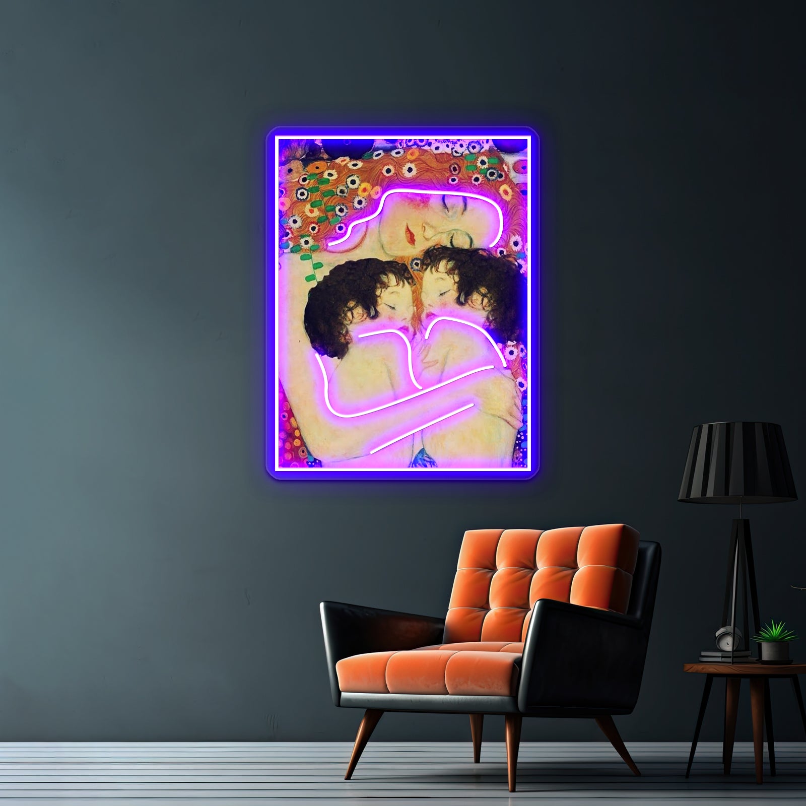 Klimt Three Ages Of Woman Mother And Child Wall Artwork Neon Signs | Shineneon