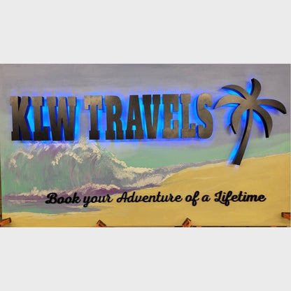 Klw Travels With Logo 3D Backlit Channel Letters Led Light Sign - Shineneon