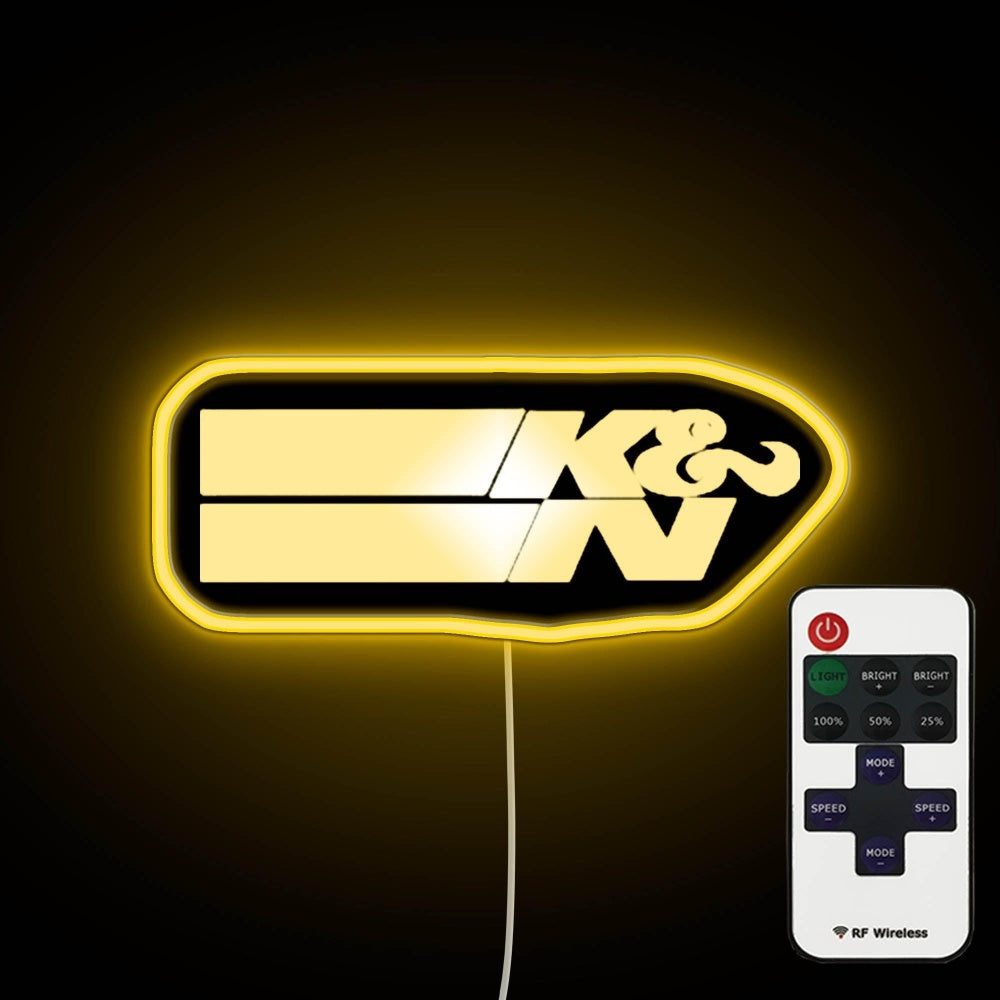 Kn Logo Neon Sign - Custom LED neon sign front view