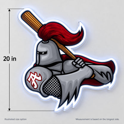 Knight Baseball Emblem Custom LED Neon Sign | d864b4cd42a4dc576c2b5622981fbf6b586d45e395c064f48f1b4805e3d8ac6c | dimensions