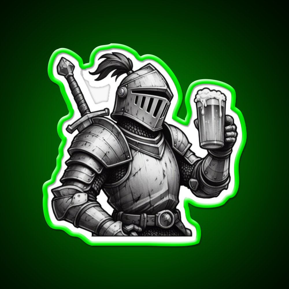 Knight With Beer Cheers Beer Bar Decor Led Neon Sign Rgb Color - LED neon sign view 8