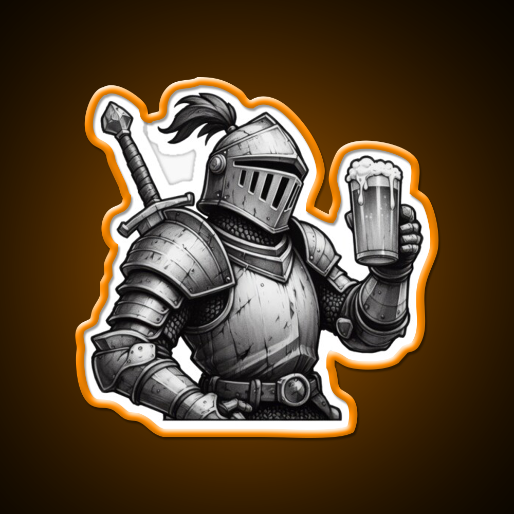 Knight With Beer Cheers Beer Bar Decor Led Neon Sign Rgb Color - LED neon sign view 6