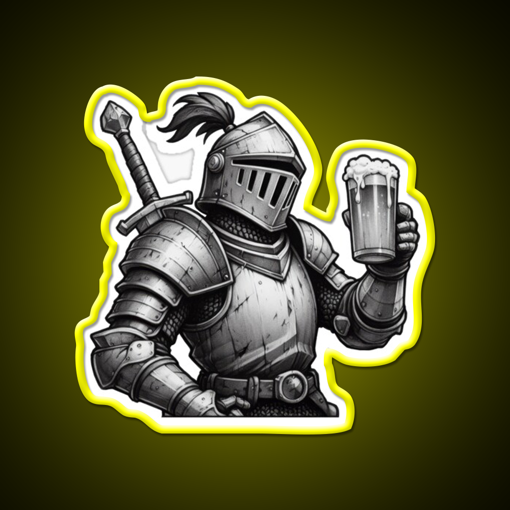 Knight With Beer Cheers Beer Bar Decor Led Neon Sign Rgb Color - LED neon sign view 7