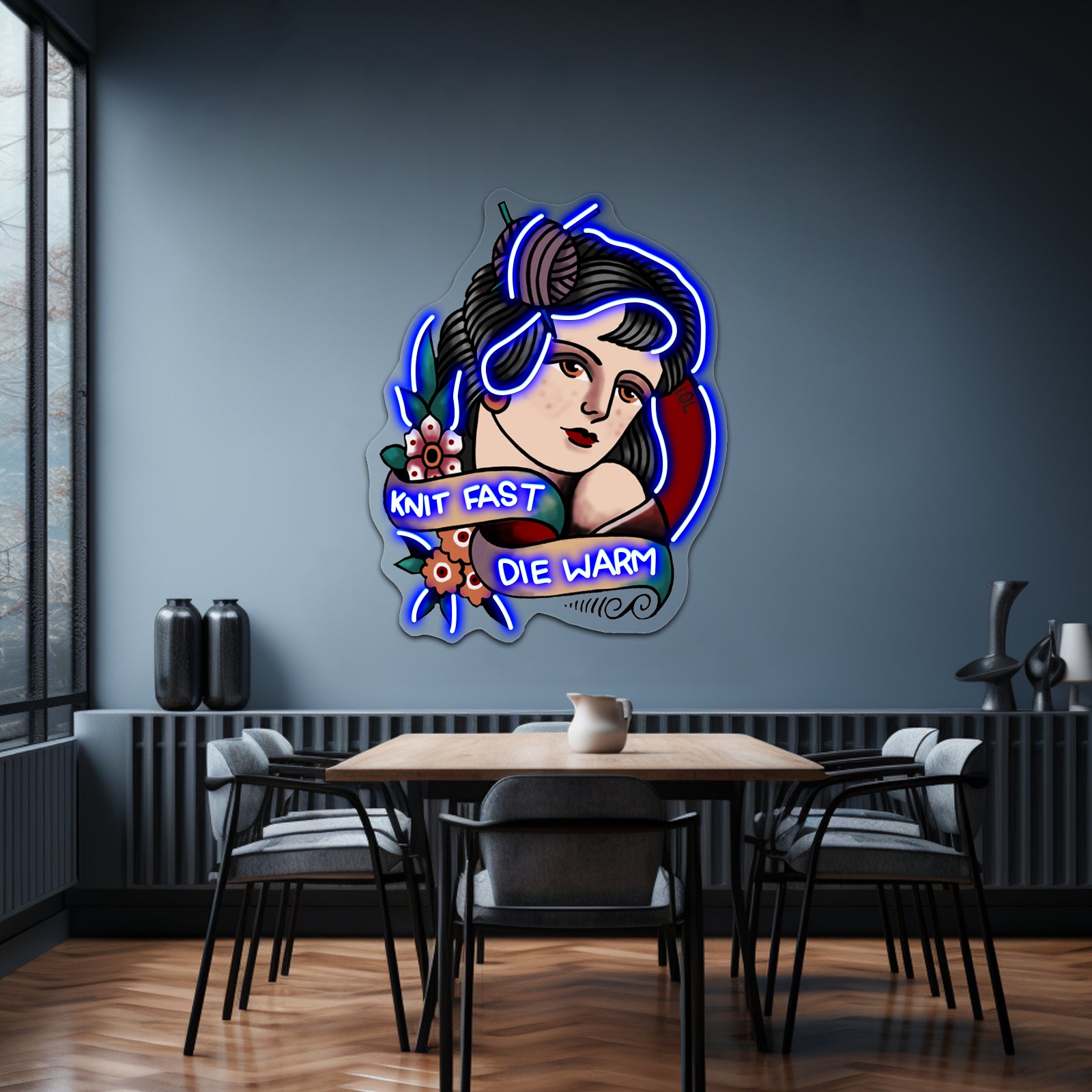 Knit Fast Die Warm Artwork Neon Signs For Sale | Shineneon