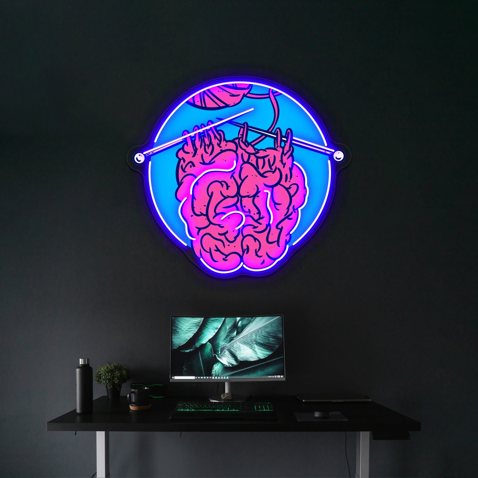 Knitting A Brain Artwork Neon Signs For Sale - Shineneon