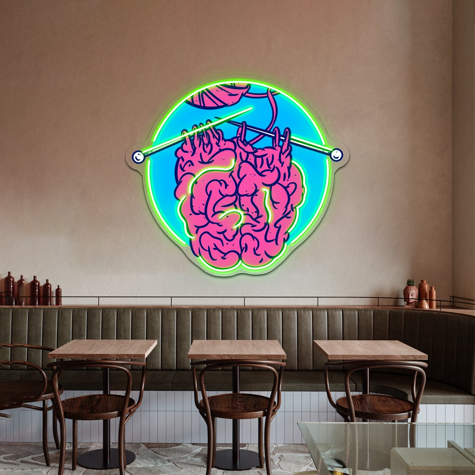Knitting A Brain Artwork Neon Signs For Sale - Shineneon