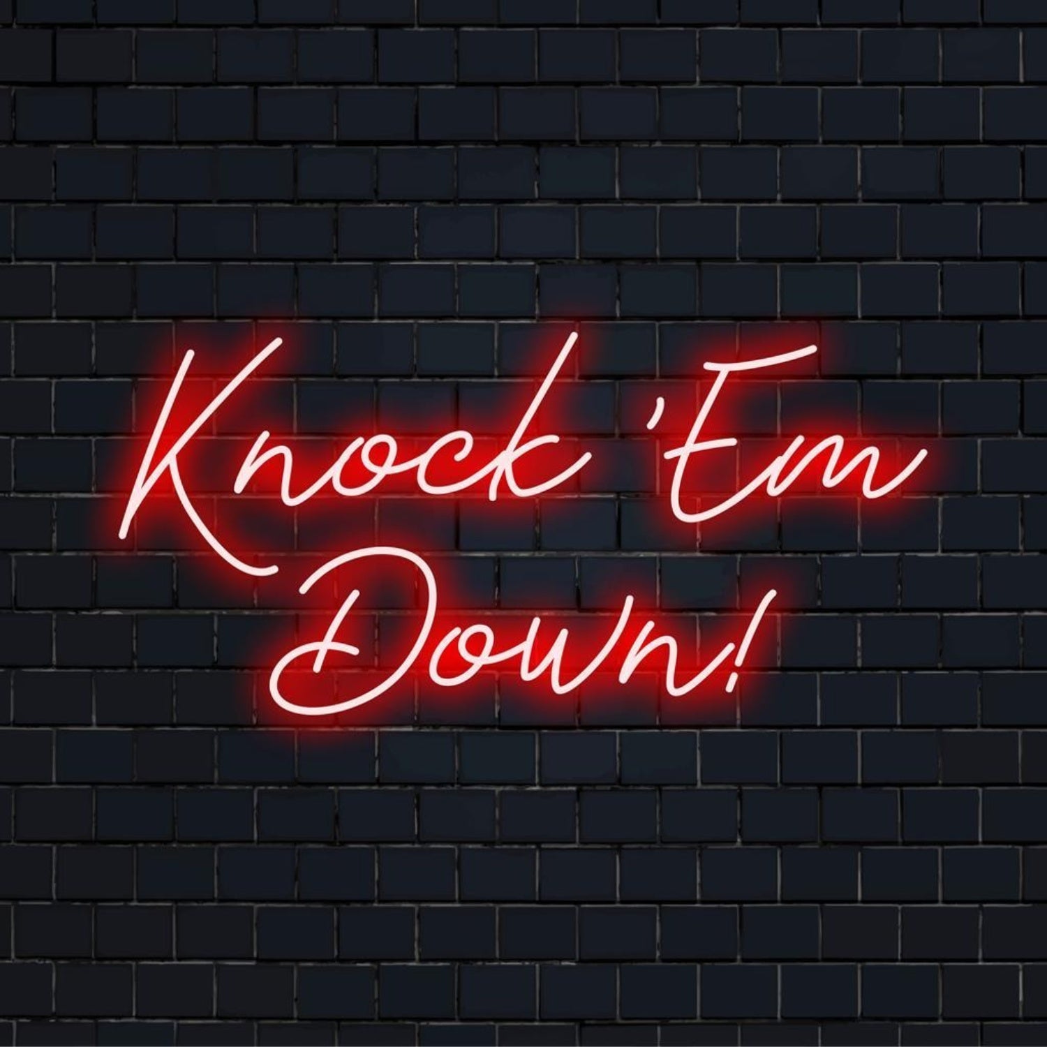 Knock Em Down Red Led Neon Sign For Sports Bar Arcade Decor - Shineneon