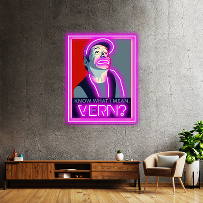 Know What I Mean Vern Artwork Neon Signs For Sale - LED neon sign close-up detail
