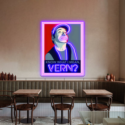 Know What I Mean Vern Artwork Neon Signs For Sale - Neon sign mounted on wall in room
