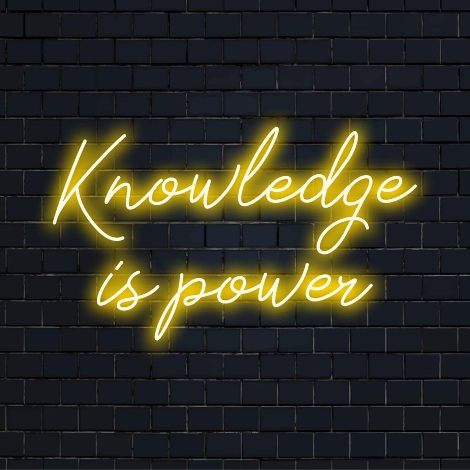 Knowledge Is Power Bright Yellow Led Neon Sign For Study Room Cafe Wall Art - Shineneon