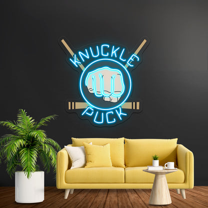 Knuckle Puck Hockey Design Artwork Neon Signs For Sale - Size and dimension reference