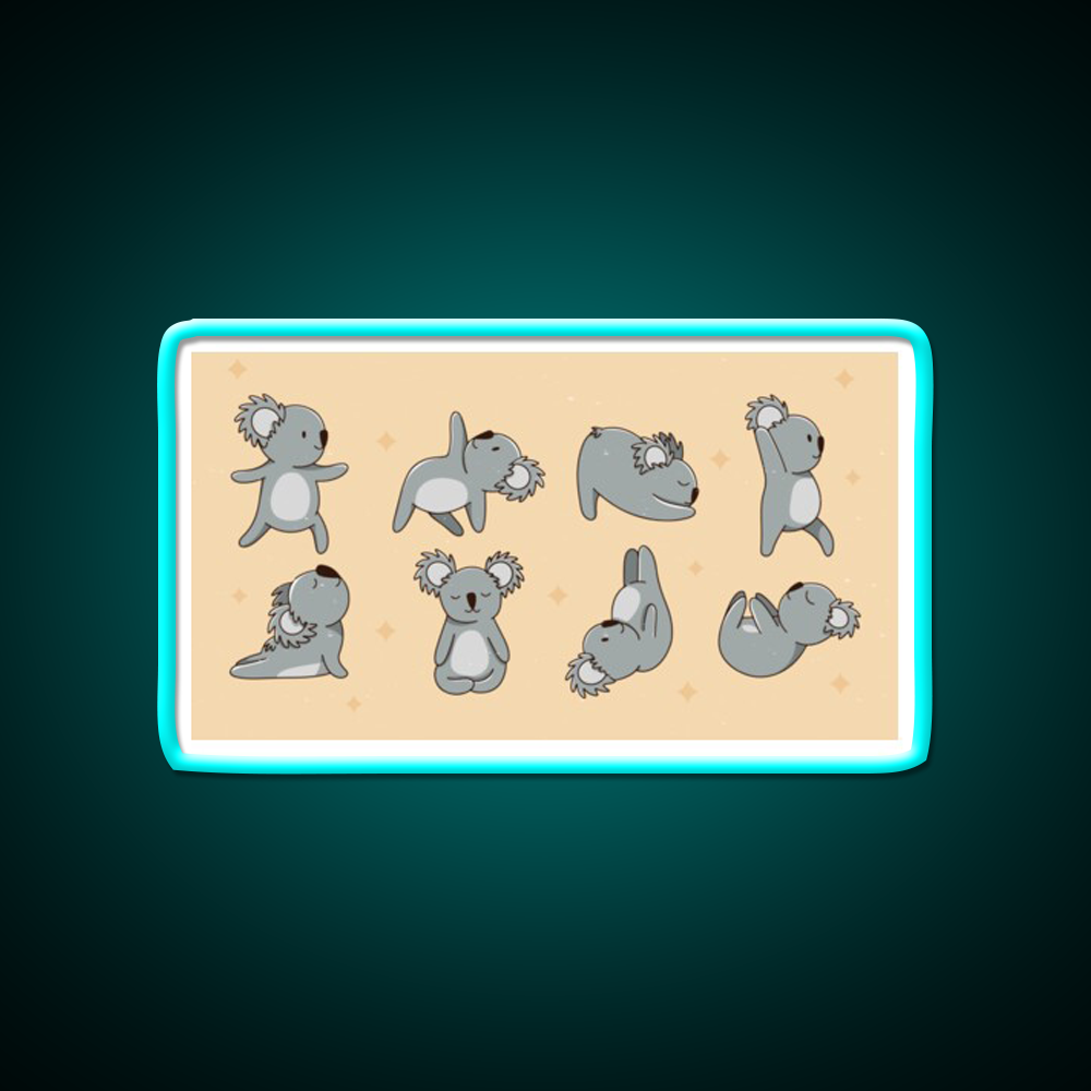 Koala Bear Yoga Led Neon Sign For Wellness Space Rgb Color