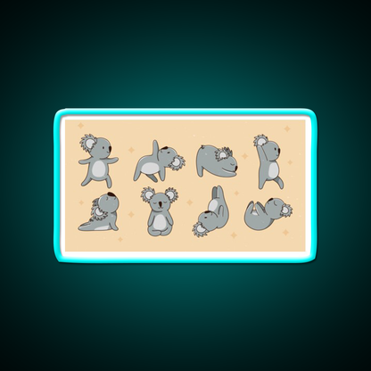 Koala Bear Yoga Led Neon Sign For Wellness Space Rgb Color