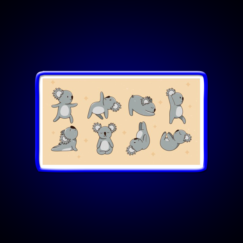 Koala Bear Yoga Led Neon Sign For Wellness Space Rgb Color