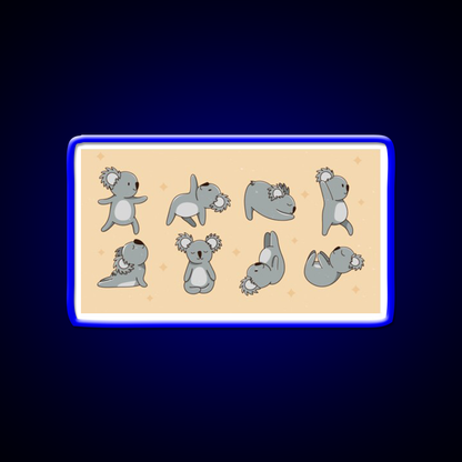 Koala Bear Yoga Led Neon Sign For Wellness Space Rgb Color