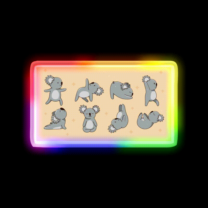 Koala Bear Yoga Led Neon Sign For Wellness Space Rgb Color