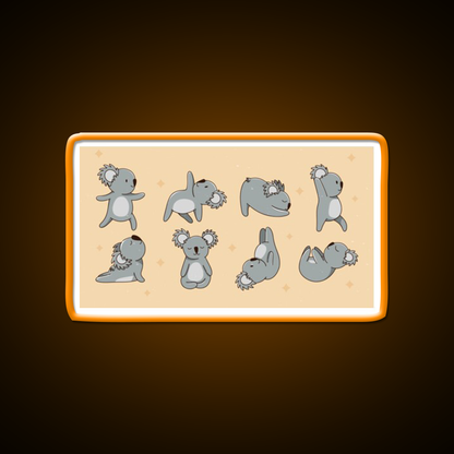 Koala Bear Yoga Led Neon Sign For Wellness Space Rgb Color