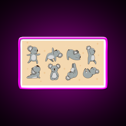 Koala Bear Yoga Led Neon Sign For Wellness Space Rgb Color