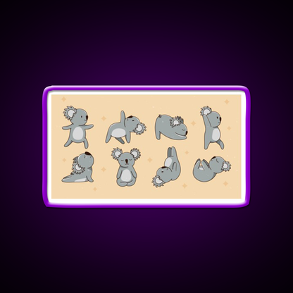 Koala Bear Yoga Led Neon Sign For Wellness Space Rgb Color