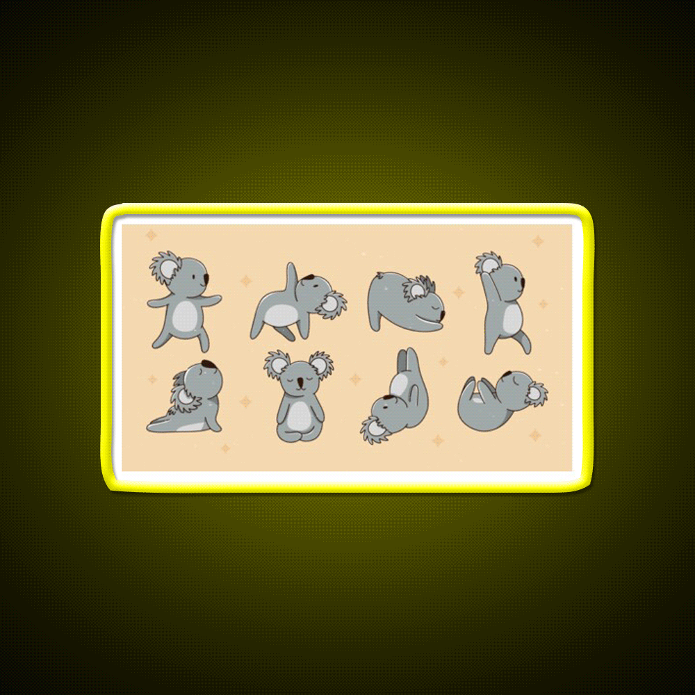 Koala Bear Yoga Led Neon Sign For Wellness Space Rgb Color