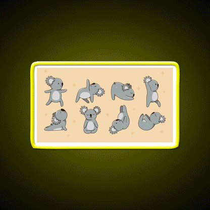 Koala Bear Yoga Led Neon Sign For Wellness Space Rgb Color