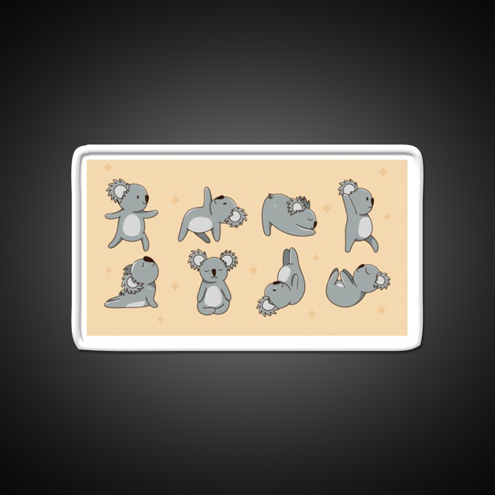 Koala Bear Yoga Led Neon Sign For Wellness Space Rgb Color