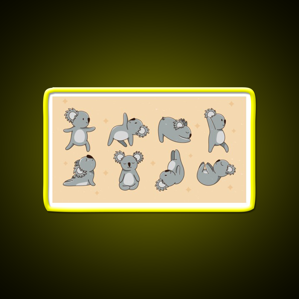 Koala Bear Yoga Led Neon Sign For Wellness Space Rgb Color