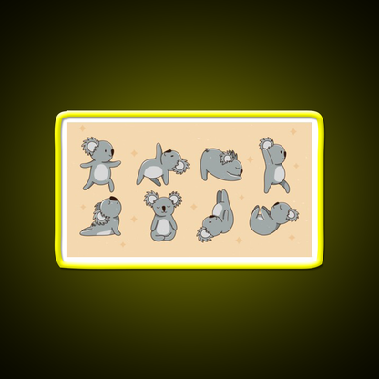 Koala Bear Yoga Led Neon Sign For Wellness Space Rgb Color