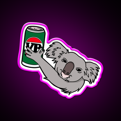Koala Bitter Hand Grenade Aussie Beer Bar Decor Led Neon Sign Rgb Color - Neon sign mounted on wall in room