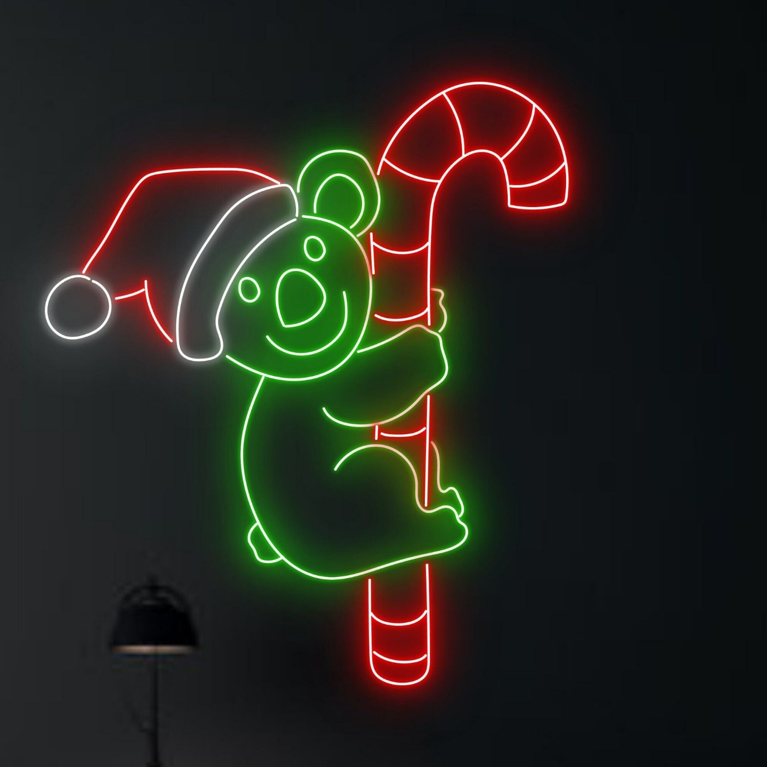 Koala Hug Candy Cane Led Neon Sign For Home Decor | Shineneon