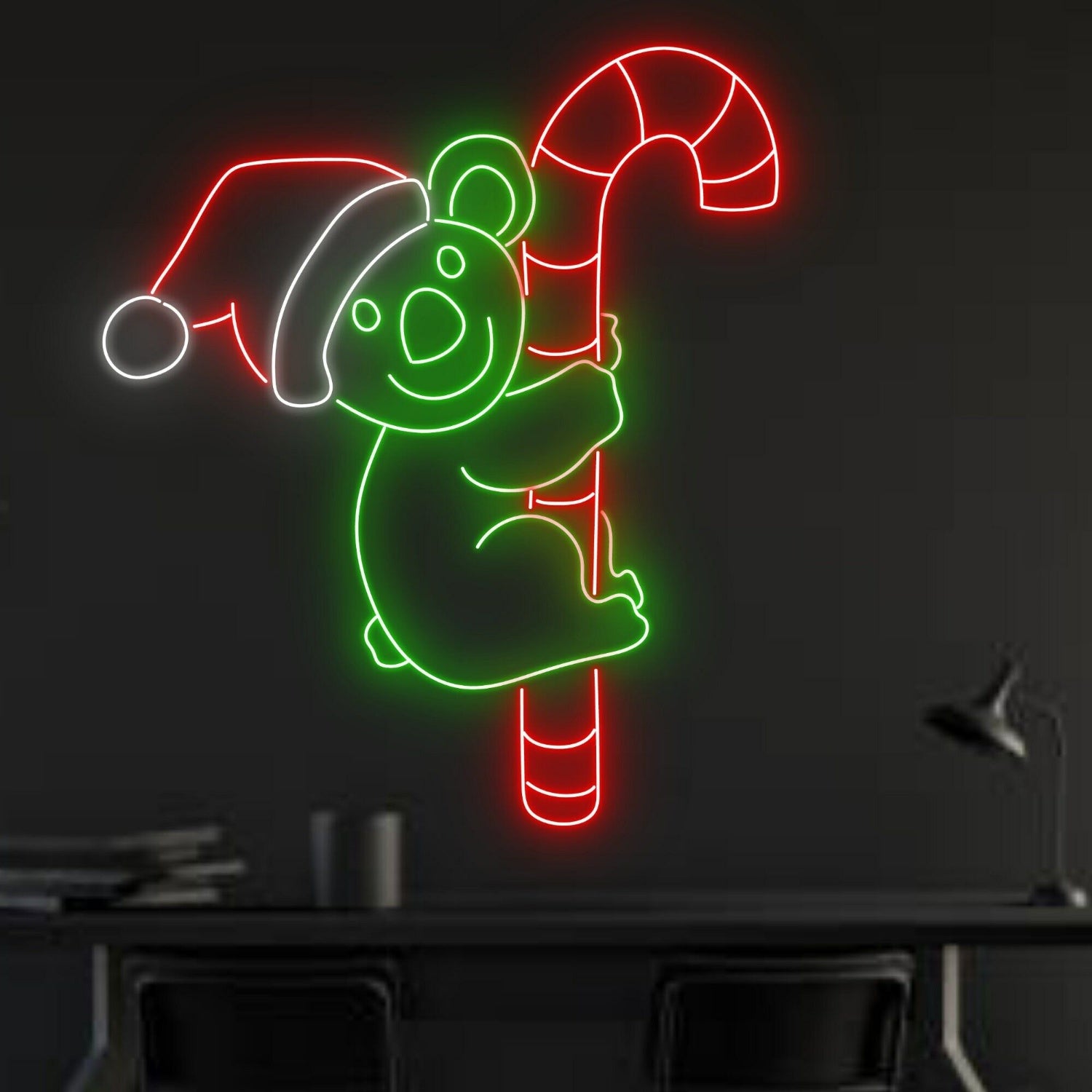Koala Hug Candy Cane Led Neon Sign For Home Decor | Shineneon