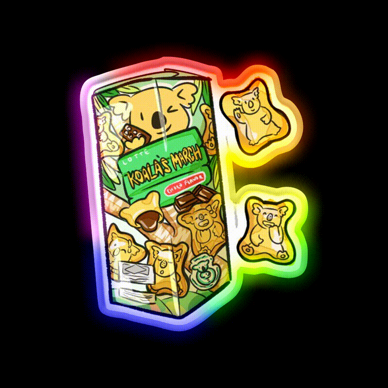 Koalas March Snack Food Led Neon Sign Rgb Color - LED neon sign close-up detail