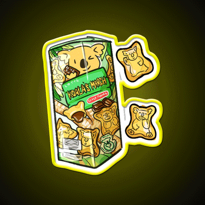 Koalas March Snack Food Led Neon Sign Rgb Color - Custom LED neon sign front view