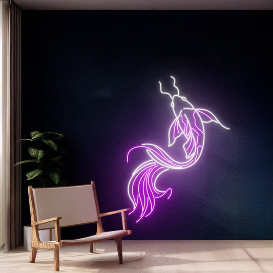 Koi Fish Led Neon Sign Wall Decor