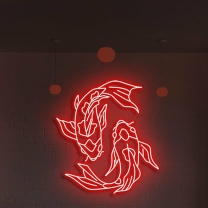Koi Fish Neon Art Serenity And Grace For Tranquil Spaces - Shineneon